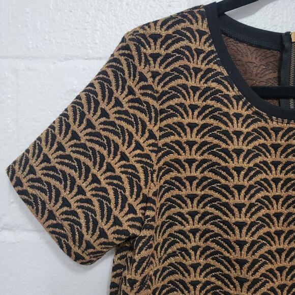 Metallic Quilted Short Sleeve Dress Medium Signature Collection 669 - Picture 4 of 11